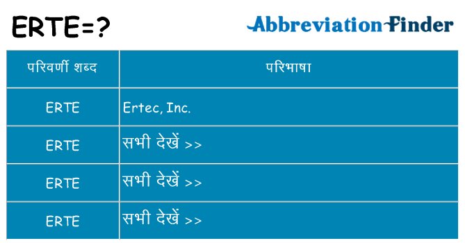 erte का क्या अर्थ है