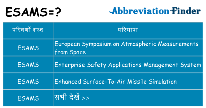 esams का क्या अर्थ है