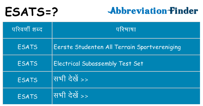 esats का क्या अर्थ है