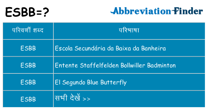 esbb का क्या अर्थ है