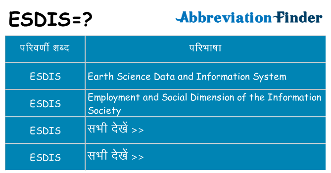 esdis का क्या अर्थ है