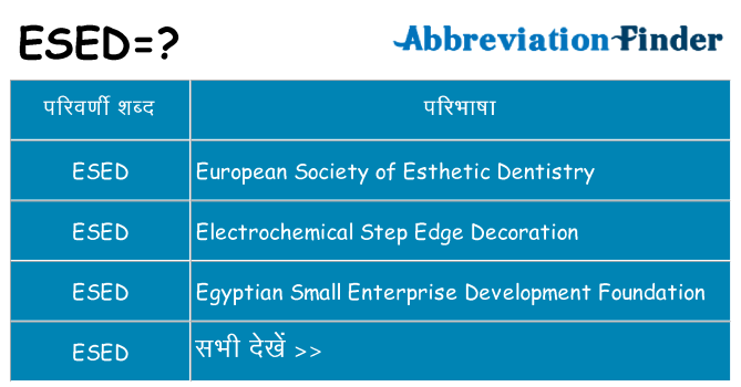 esed का क्या अर्थ है