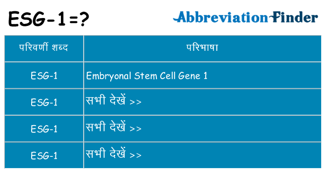 esg-1 का क्या अर्थ है