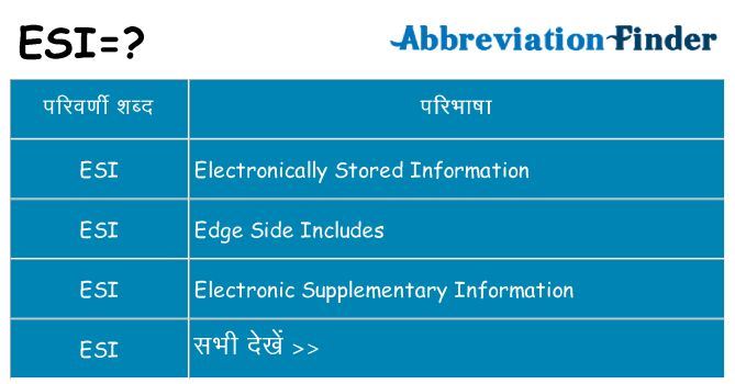 esi का क्या अर्थ है