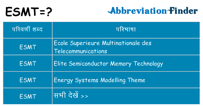esmt का क्या अर्थ है