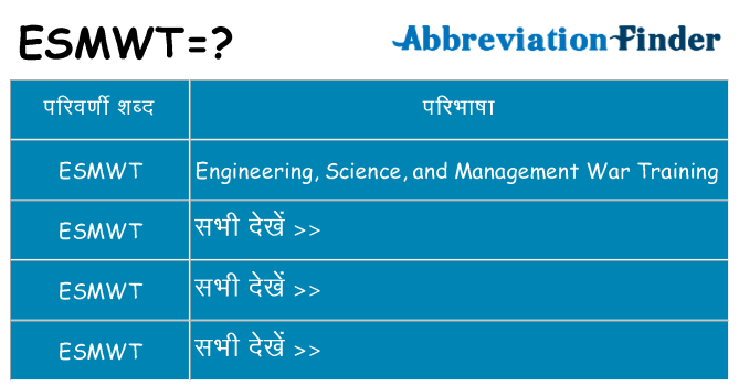esmwt का क्या अर्थ है