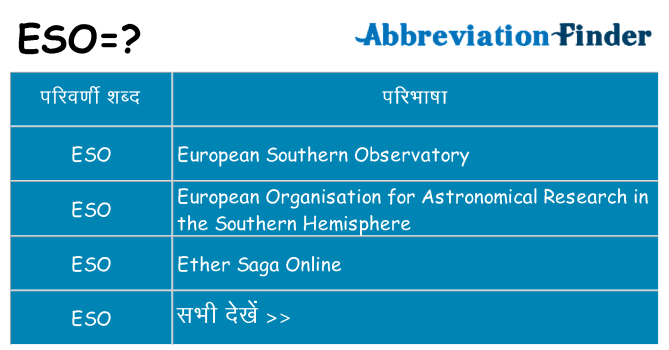 eso का क्या अर्थ है