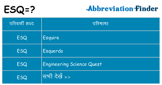 esq का क्या अर्थ है