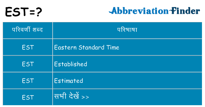 est का क्या अर्थ है