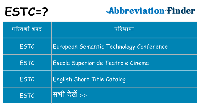 estc का क्या अर्थ है