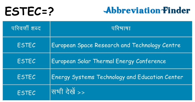 estec का क्या अर्थ है
