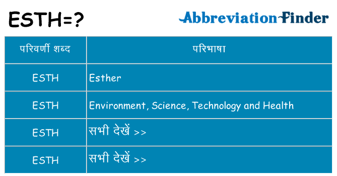 esth का क्या अर्थ है
