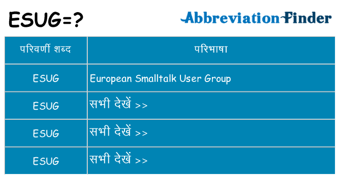 esug का क्या अर्थ है