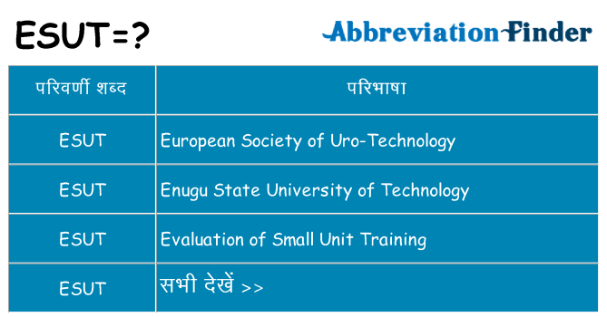esut का क्या अर्थ है