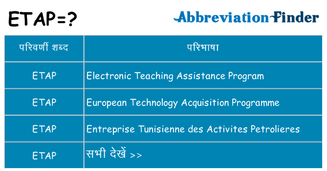 etap का क्या अर्थ है