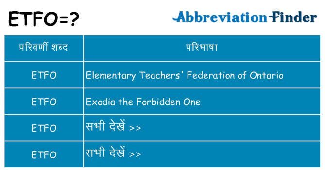etfo का क्या अर्थ है