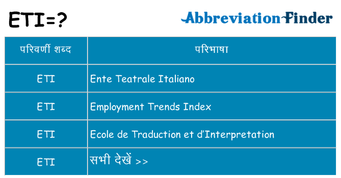 eti का क्या अर्थ है