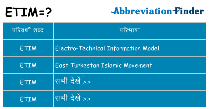 etim का क्या अर्थ है