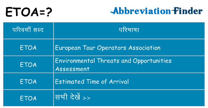 etoa का क्या अर्थ है