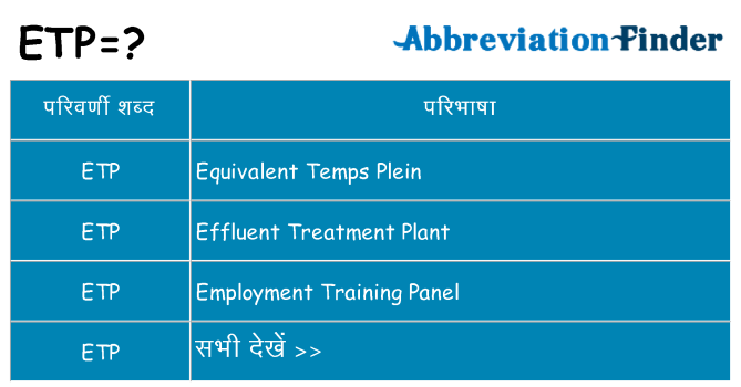 etp का क्या अर्थ है