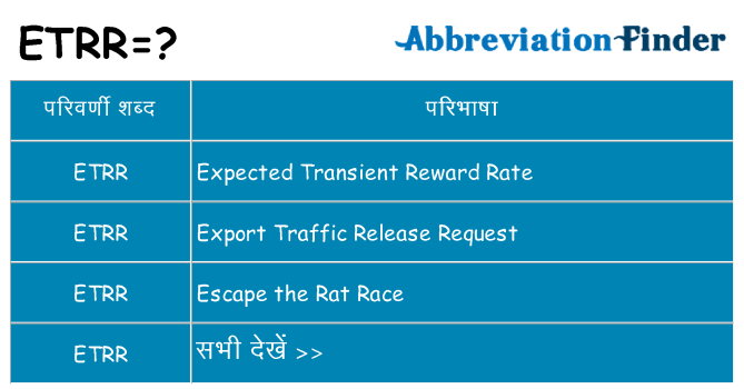 etrr का क्या अर्थ है