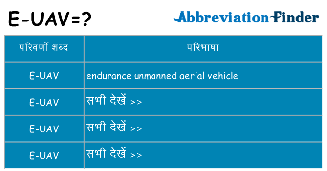 e-uav का क्या अर्थ है