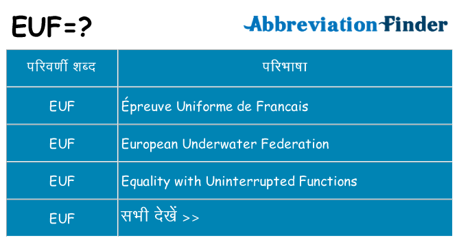 euf का क्या अर्थ है