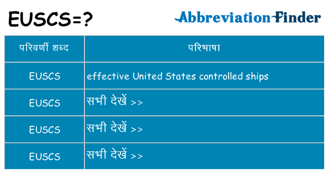 euscs का क्या अर्थ है