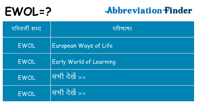ewol का क्या अर्थ है