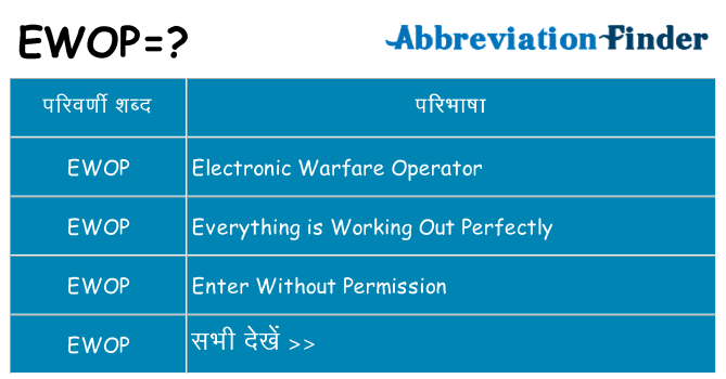 ewop का क्या अर्थ है