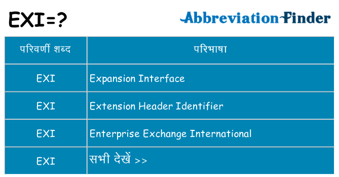 exi का क्या अर्थ है