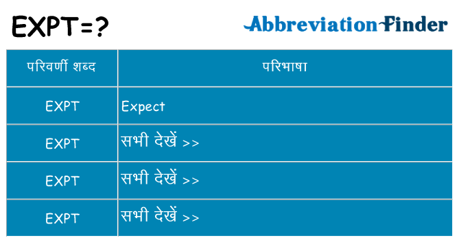 expt का क्या अर्थ है