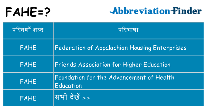 fahe का क्या अर्थ है