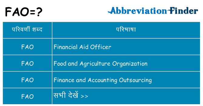 fao का क्या अर्थ है