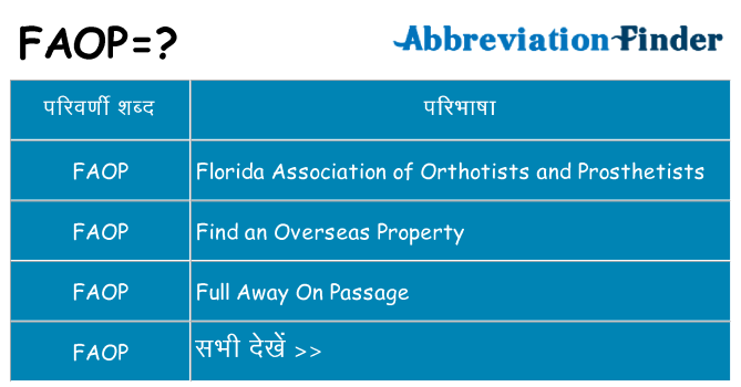 faop का क्या अर्थ है