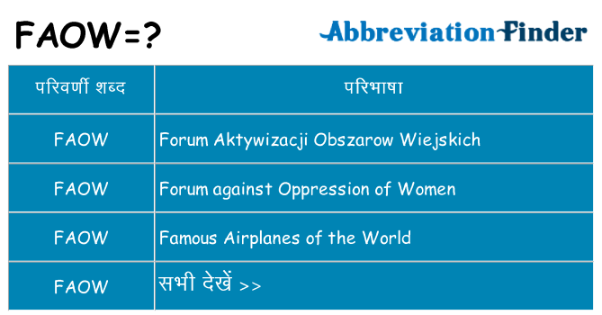 faow का क्या अर्थ है
