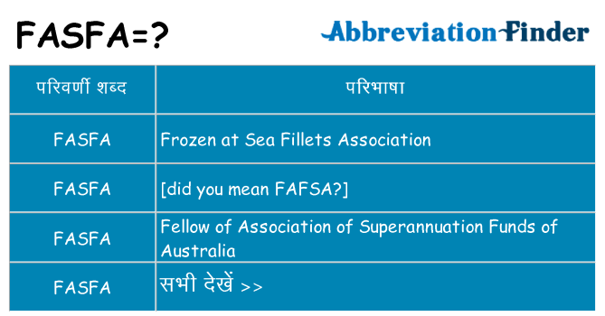 fasfa का क्या अर्थ है