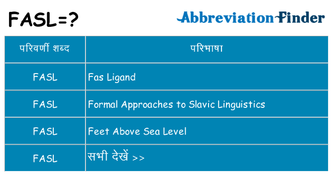 fasl का क्या अर्थ है