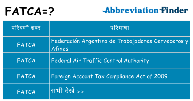 fatca का क्या अर्थ है