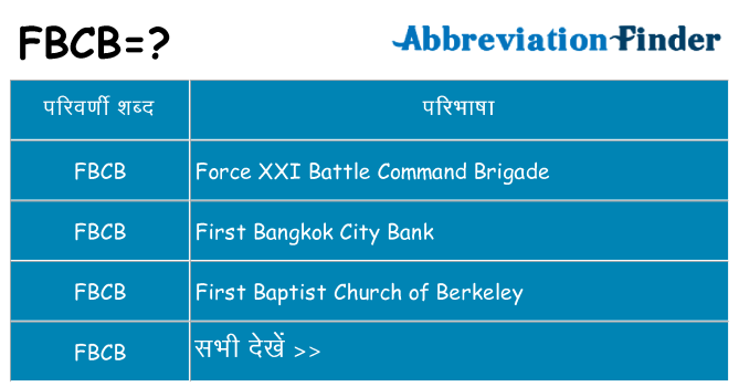 fbcb का क्या अर्थ है