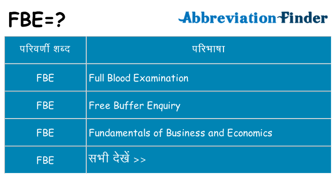 fbe का क्या अर्थ है