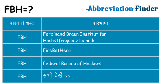 fbh का क्या अर्थ है