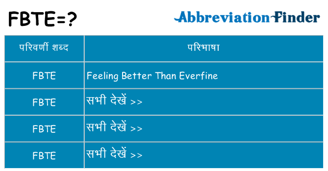 fbte का क्या अर्थ है