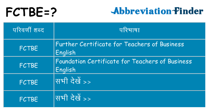 fctbe का क्या अर्थ है