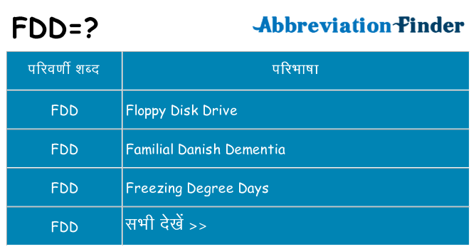 fdd का क्या अर्थ है