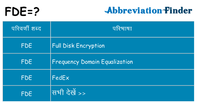fde का क्या अर्थ है