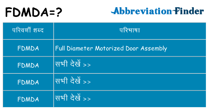 fdmda का क्या अर्थ है
