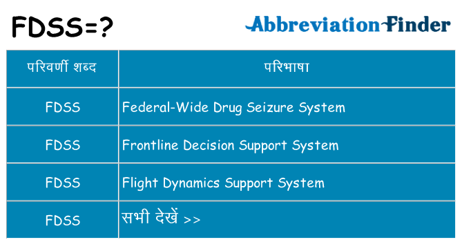 fdss का क्या अर्थ है