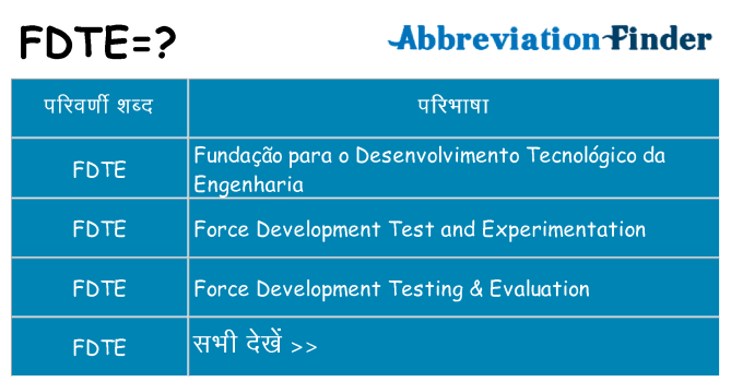 fdte का क्या अर्थ है