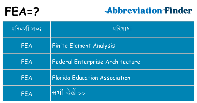 fea का क्या अर्थ है
